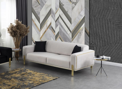 Weißer Dreisitzer Sofa Moderne Couch Polstermöbel Wohnzimmermöbel Neu